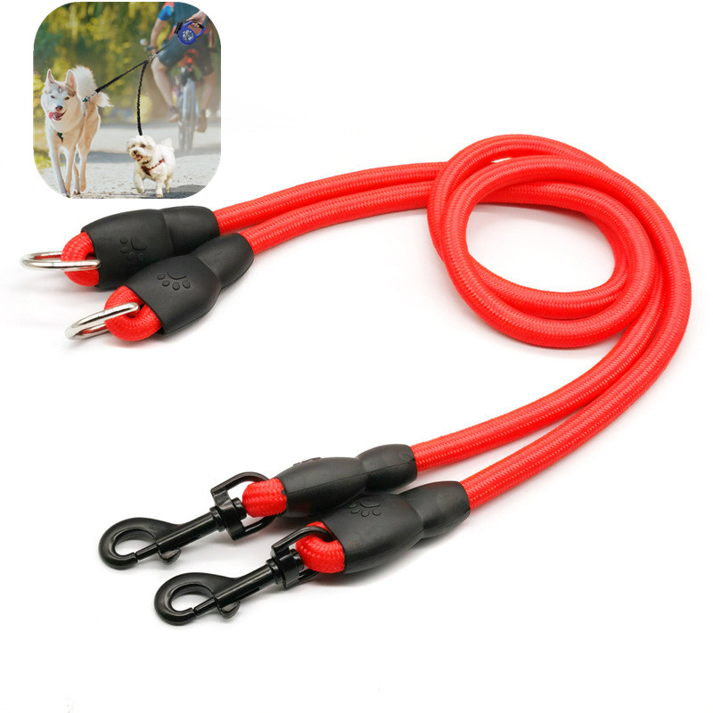 Leather Strap Quick Release - Dog Leash Double Leashes for Dogs