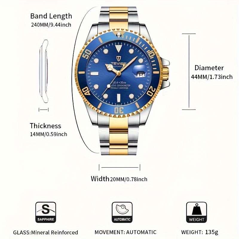 TEVISE New Men Mechanical Wris - Rolex Watch Datejust recension och pris