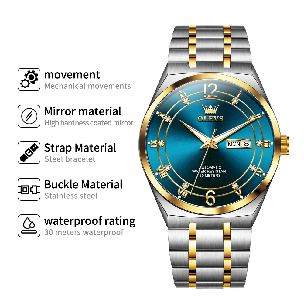 OLEVS Watch Mens Watch Mechani - Rolex Watch Datejust recension och pris