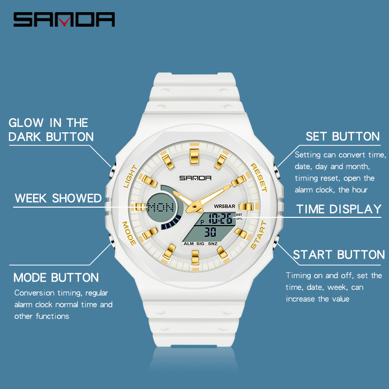 SANDA Top Luxury Men's Quartz  - Seiko Watch 5 Sports recension och pris